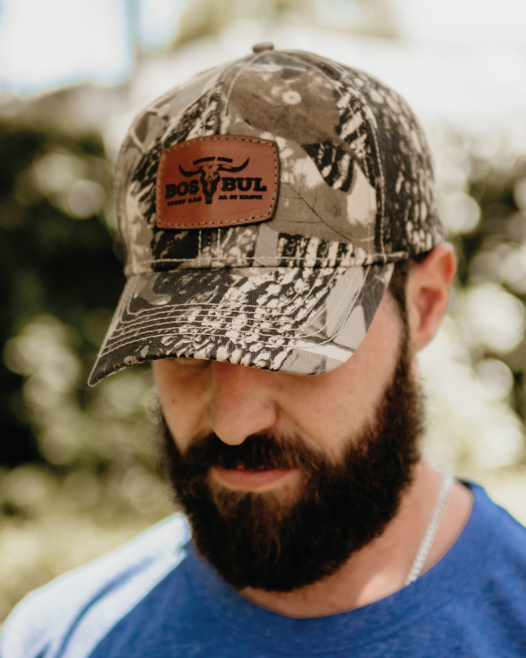 Bosbul Leather Patch & Slogan Hunting Cap