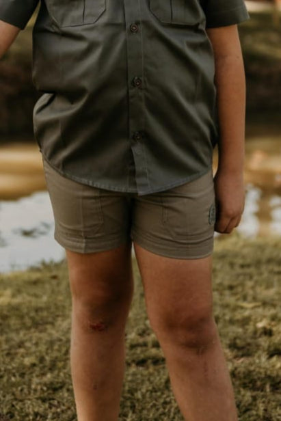 Kids Bush Olive Shorts