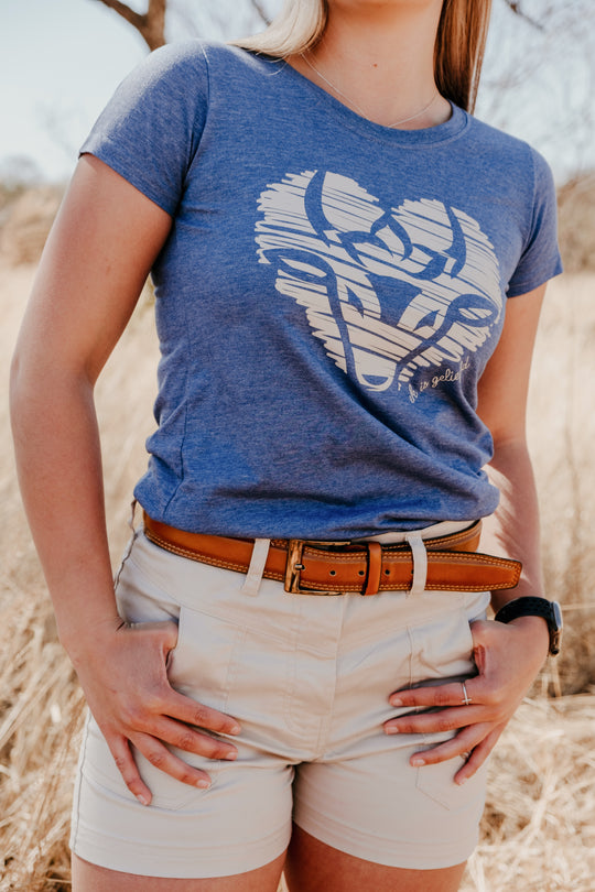 Bosbok Denim Melange with Heart Print