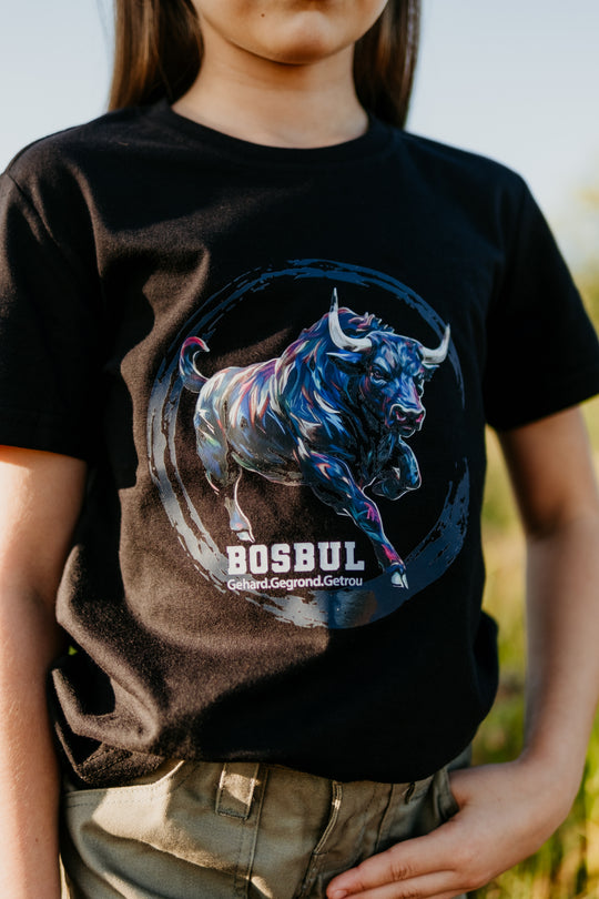 KIDS BLACK WITH COLORFUL BULL