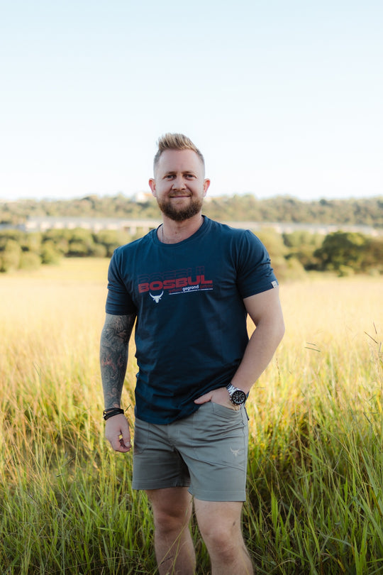 Bosbul T-Shirt Navy With Red and White