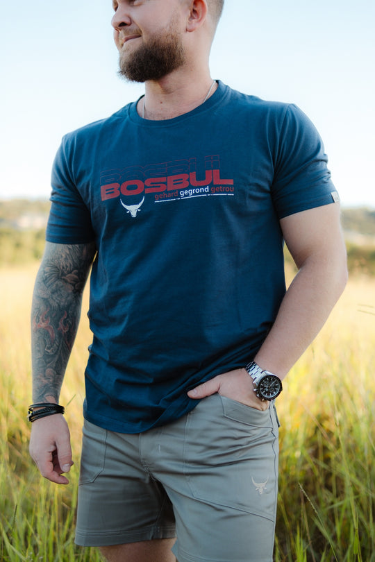 Bosbul T-Shirt Navy With Red and White