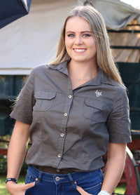 Bosbok Double Stitched Cotton Twirl Bush Shirts - Olive