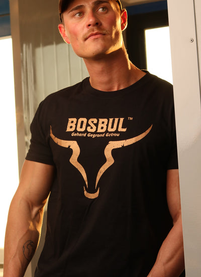 Black Rodeo T-Shirt with Bronze Bull