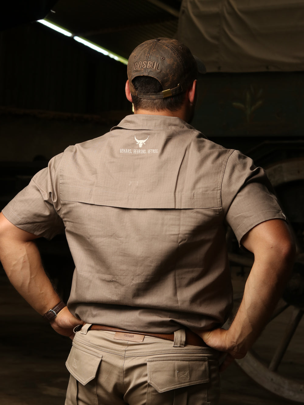 Double Stitched Ripstop Bush Shirt (Mud Brown)