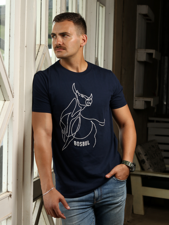 Navy Blue Rodeo with Bull T-Shirt