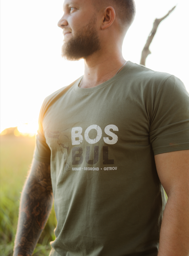 T-SHIRT BOSBUL OLIVE SPLIT BULL