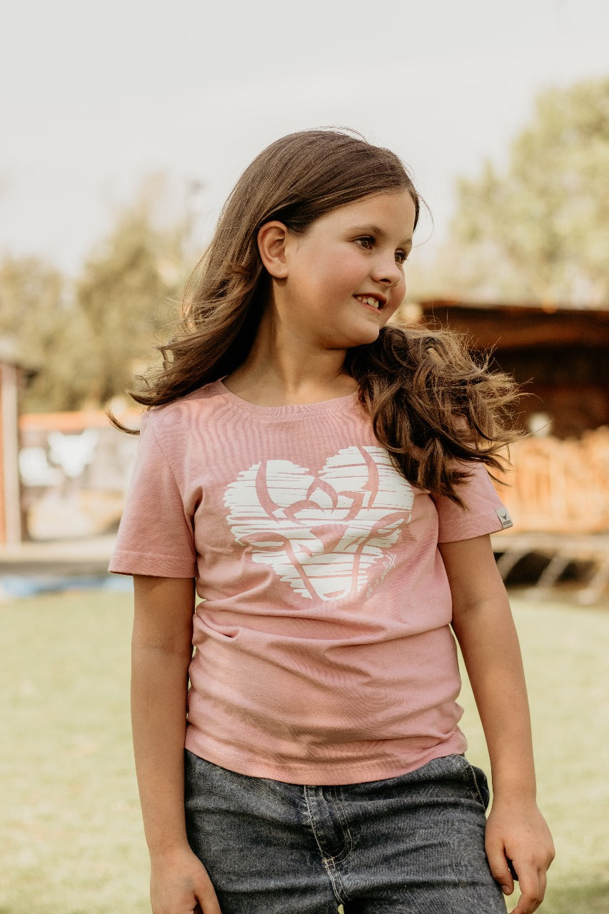 Kids Dusty Pink With Heart Print